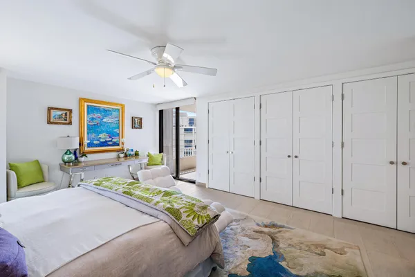 a bedroom with bed and of furniture