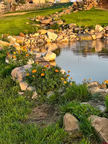 a view of a lake with houses