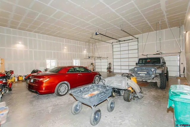 a car parked in a garage