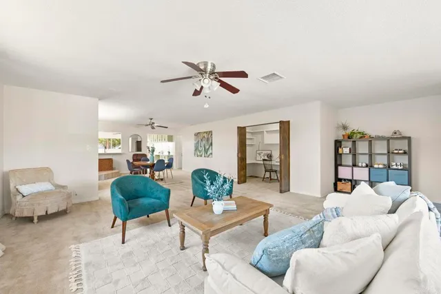 a living room with furniture