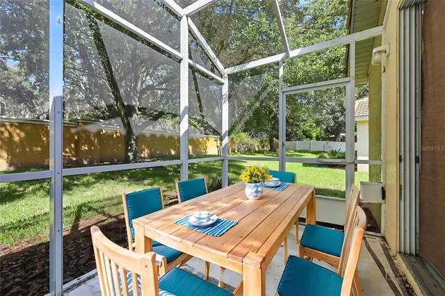 a view of a yard with porch
