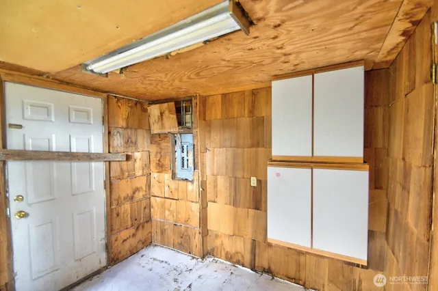 a building outdoor space with patio furniture