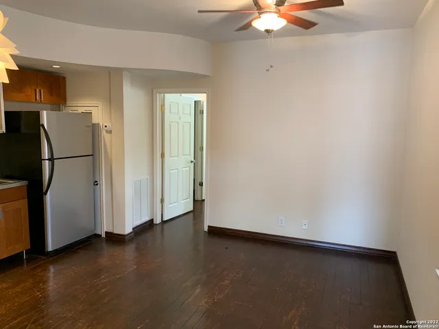 a view of small space with racks on the wall