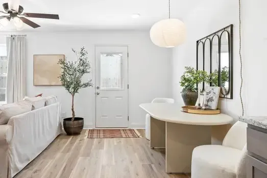 a view of a livingroom with furniture