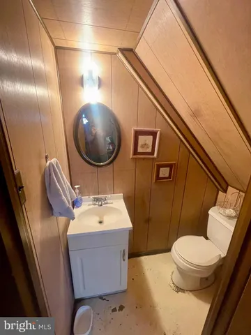 a bathroom with a toilet a sink and mirror