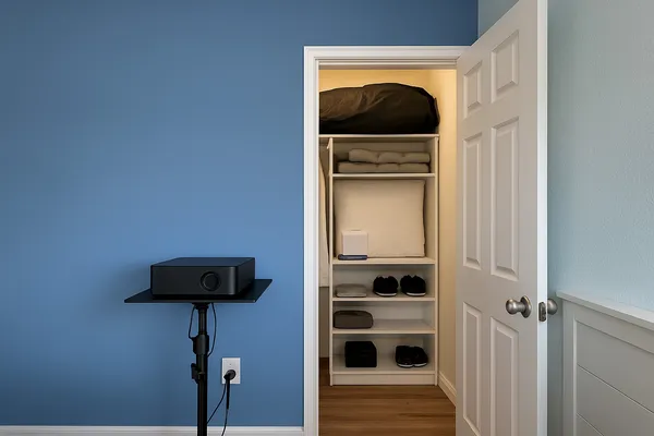 a view of a hallway with washer and dryer
