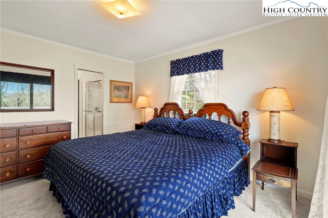 8015 Cloud Forest Lane Blowing Rock, NC 28605 - Photo 16 of 23 a bed room with a bed and a lamp