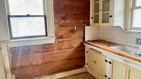 a view of a fireplace in a room