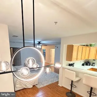 a room with a table and chairs