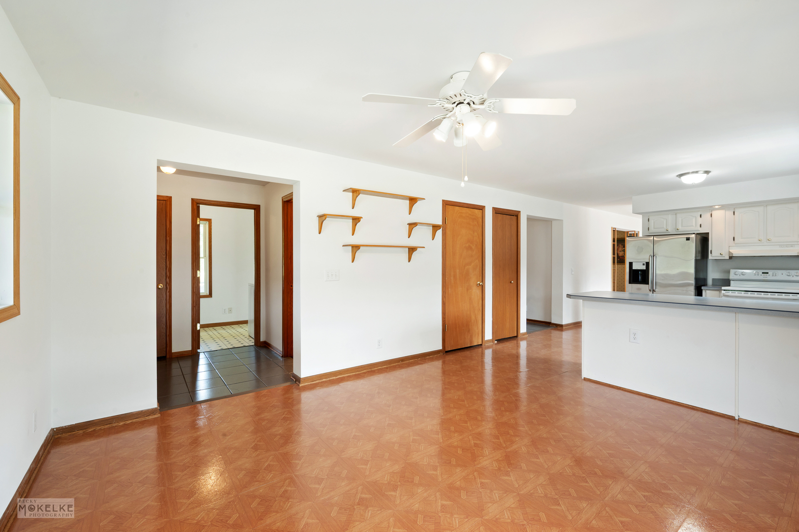 8124 A Finnie Road Newark, IL 60541 - Photo 14 of 33 a view of an empty room with kitchen and a window