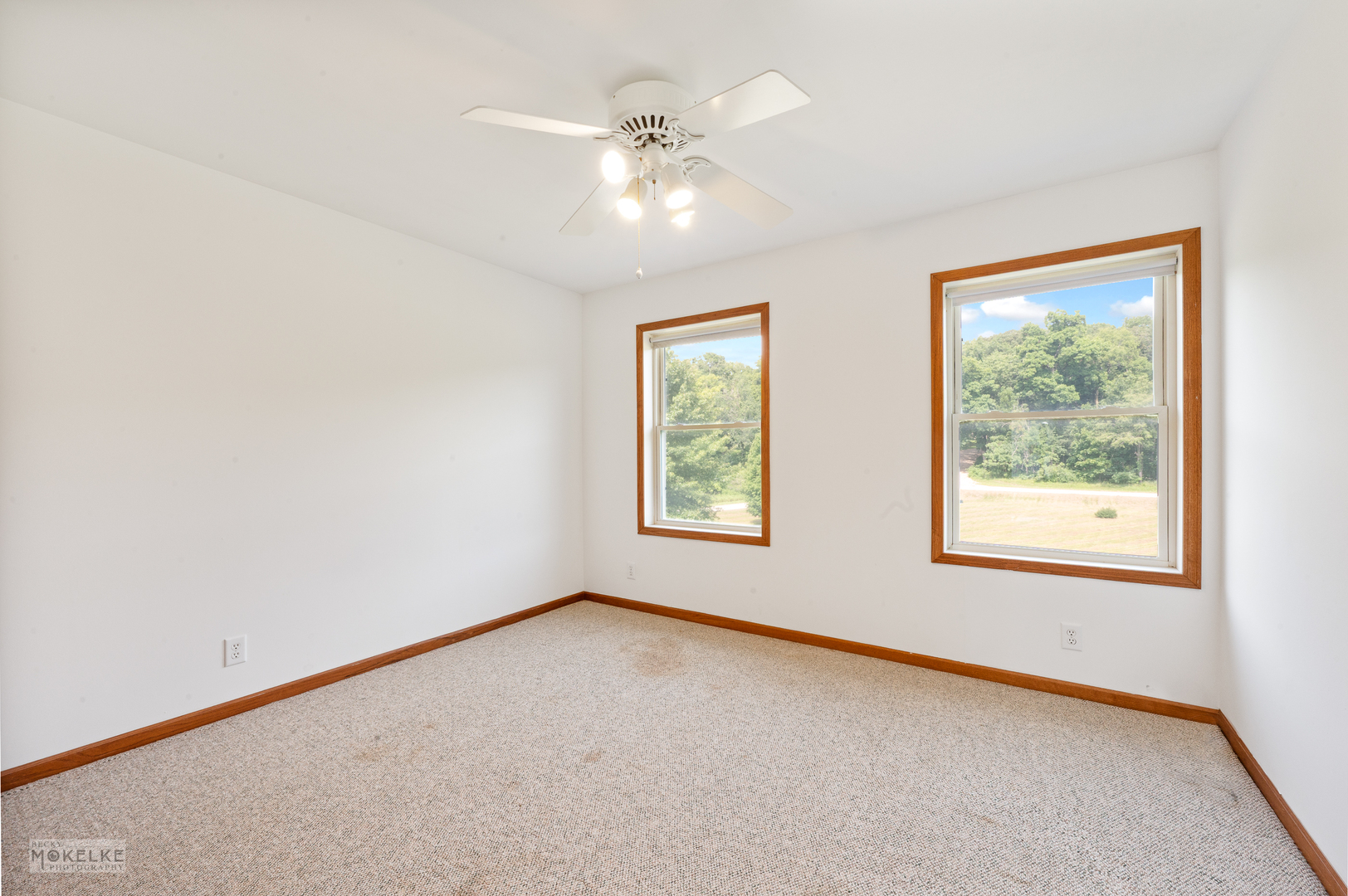 8124 A Finnie Road Newark, IL 60541 - Photo 24 of 33 an empty room with windows and chandelier fan