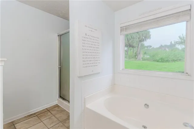 a bathroom with a bathtub