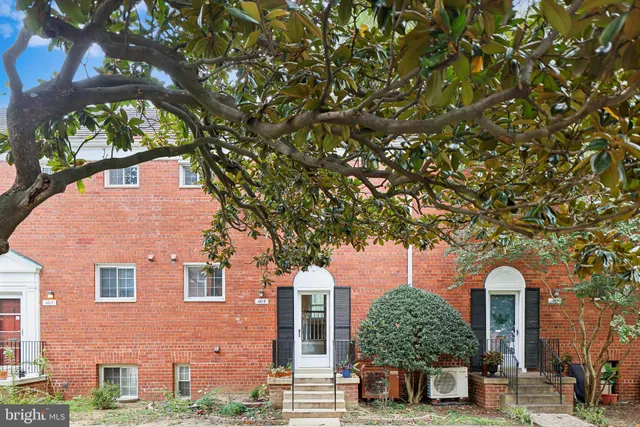 front view of a house with a tree