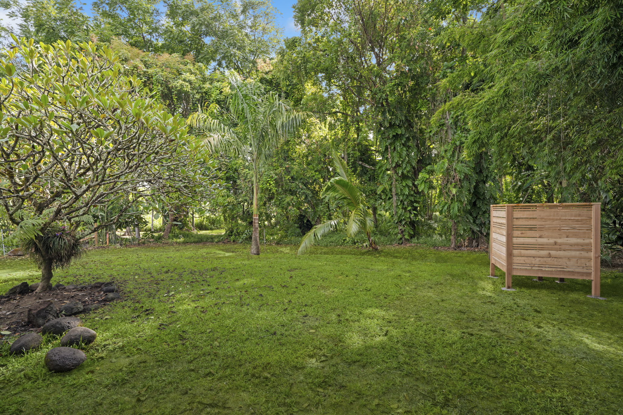 4485 Pilikoa Street Hanalei, HI 96714 - Photo 22 of 28 a view of a backyard with a garden
