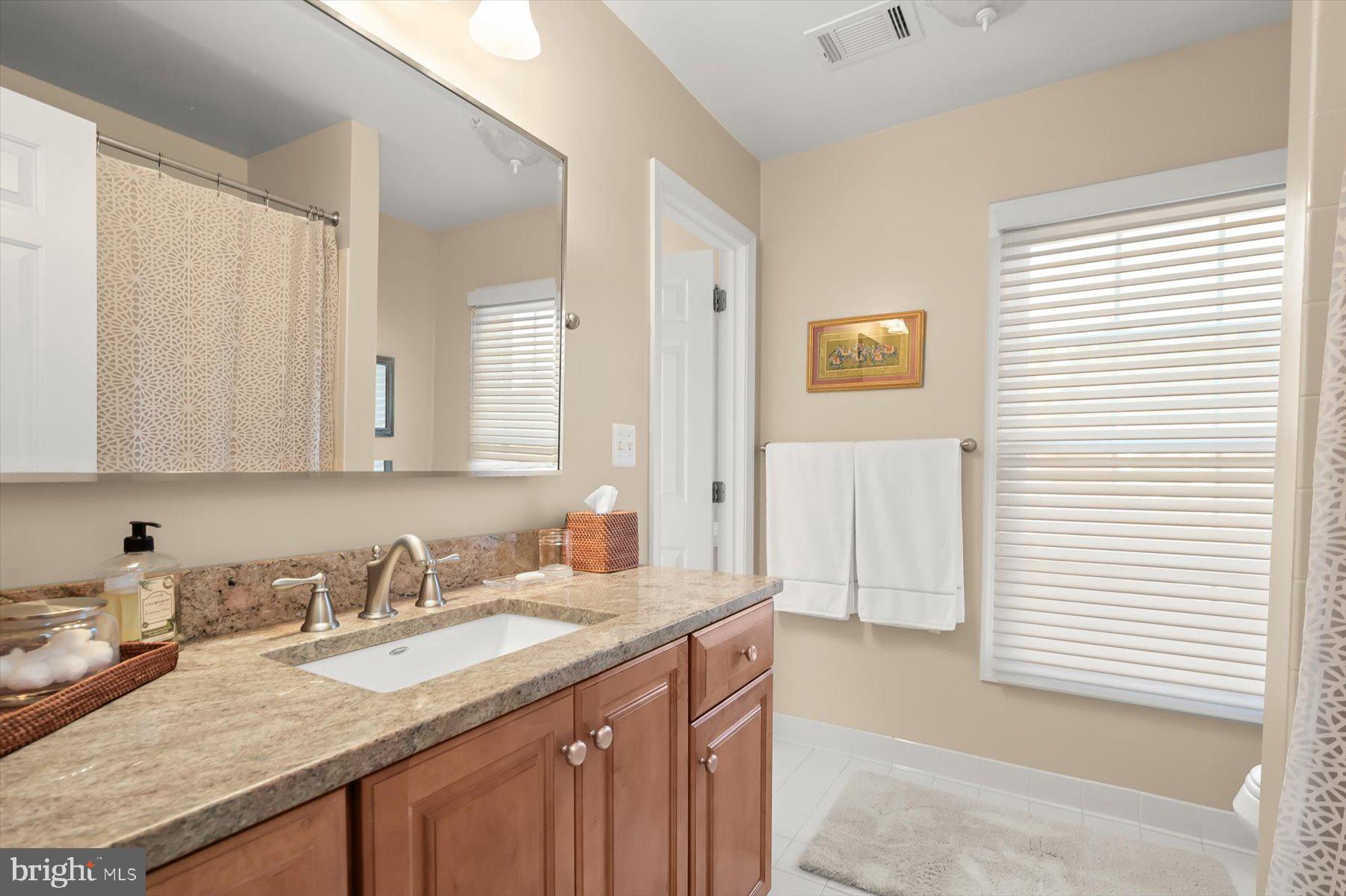 7828 Stable Way Potomac, MD 20854 - Photo 41 of 60 a bathroom with a granite countertop sink and a mirror