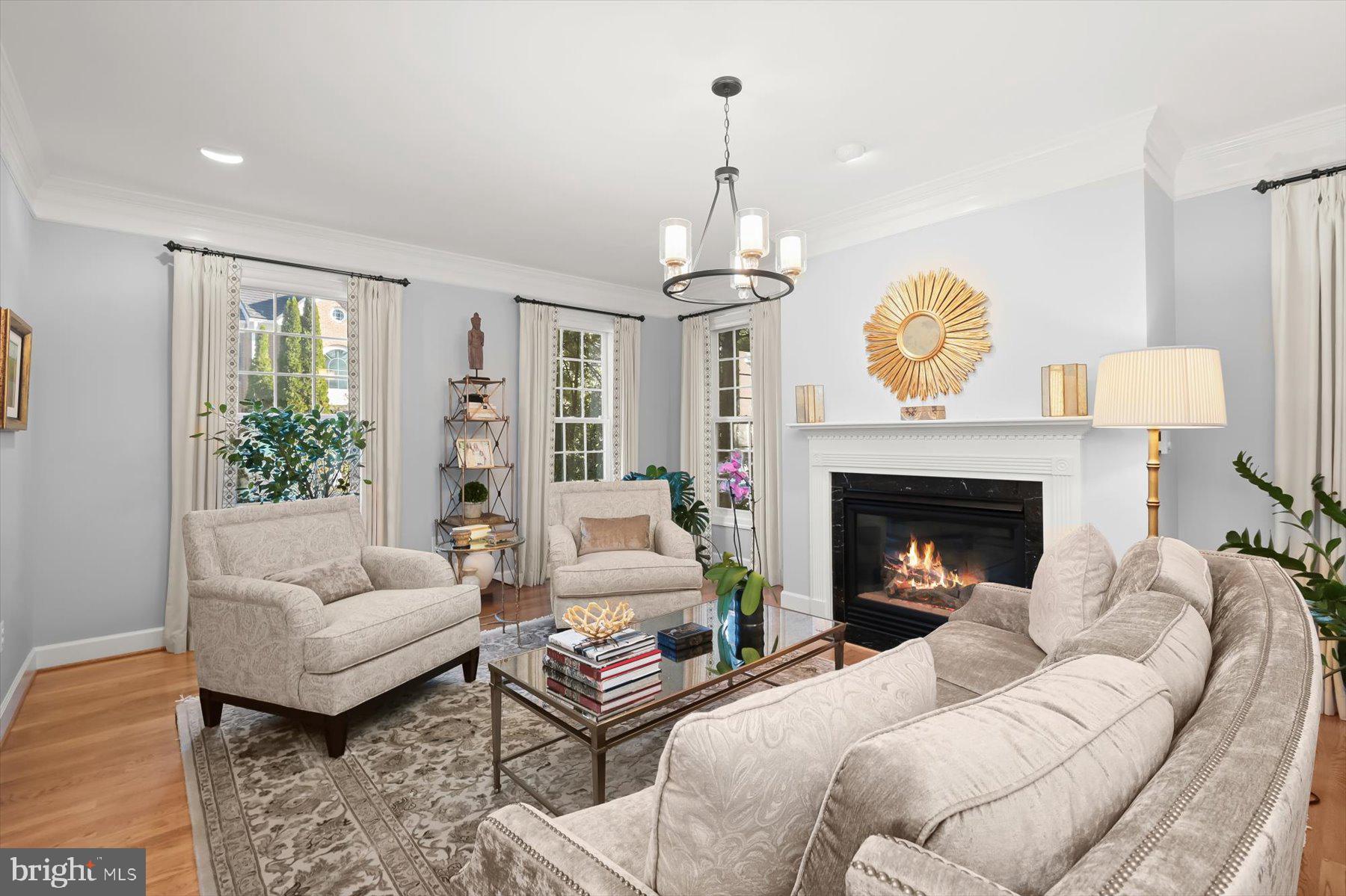 7828 Stable Way Potomac, MD 20854 - Photo 5 of 60 a living room with furniture a window and a fireplace