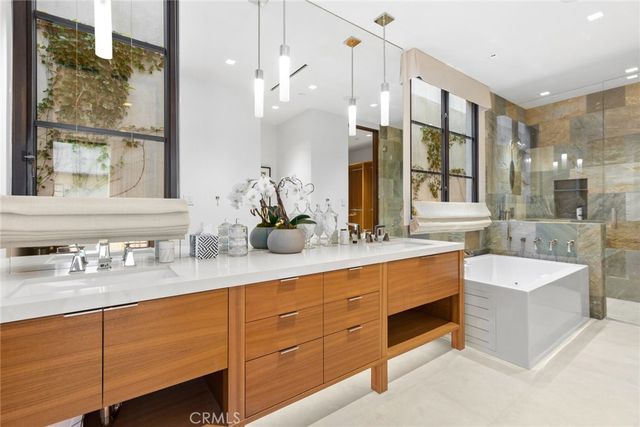 an aerial view of residential building with parking space