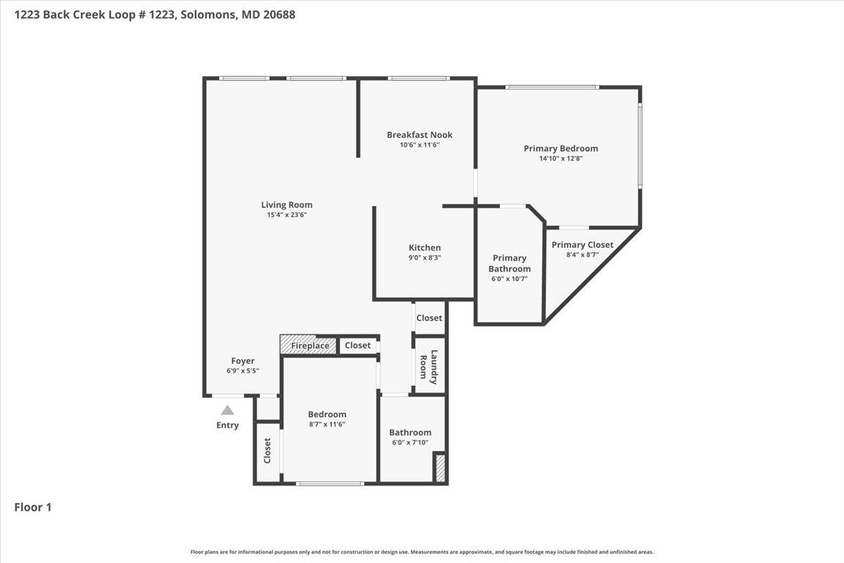 1223 Back Creek Loop, Unit 1223 Solomons, MD 20688 - Photo 44 of 44 a picture of a floor plan