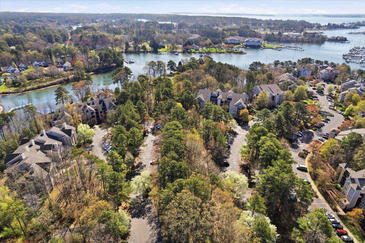 1223 Back Creek Loop, Unit 1223 Solomons, MD 20688 - Photo 32 of 44 an aerial view of city and lake with trees