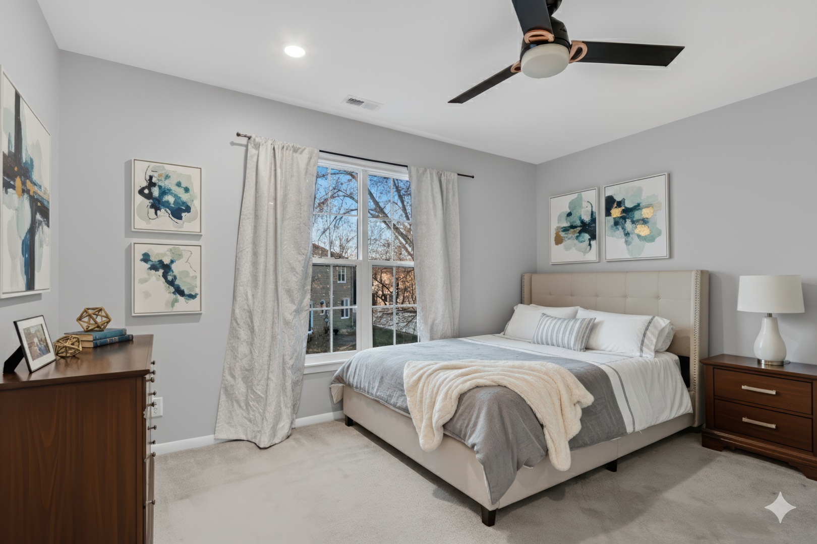 5315 Cypress Circle Gurnee, IL 60031 - Photo 16 of 31 a bedroom with a bed and a painting on the wall