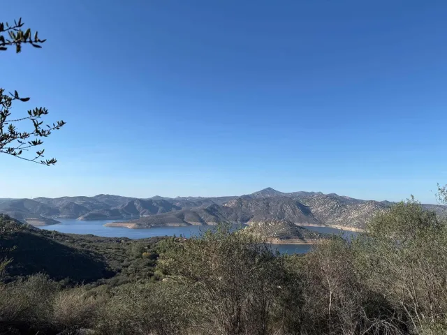 a view of a lush green hillside and a mountain