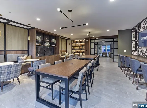 a view of a dining area with furniture