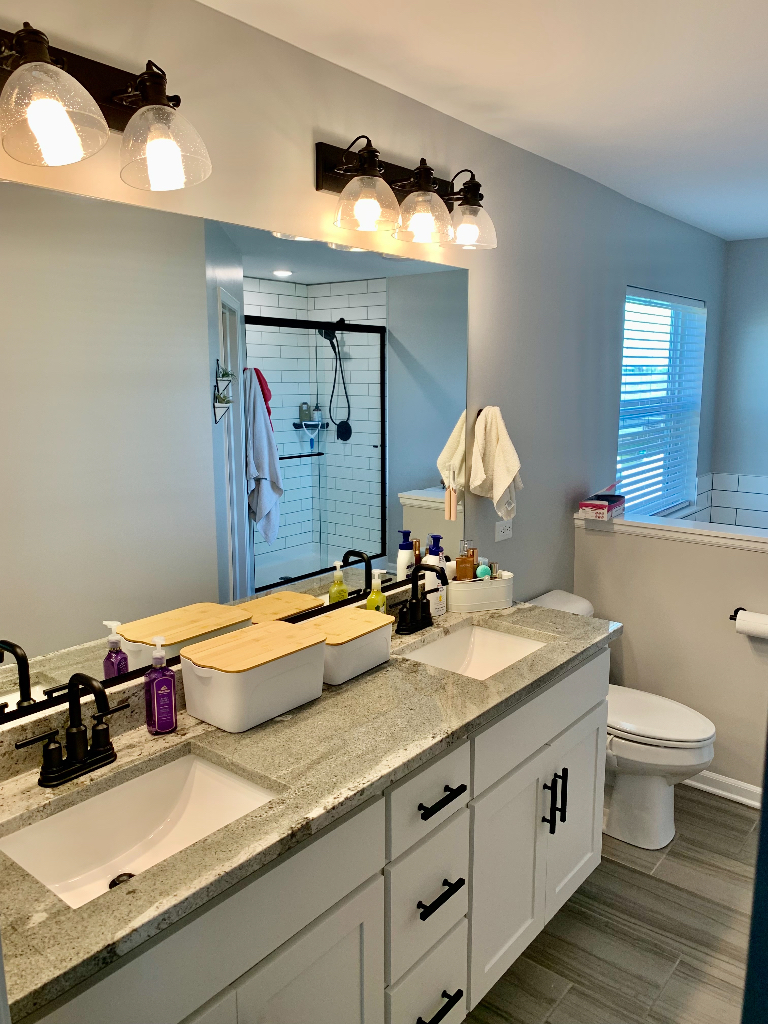 1493 North 3045th Road Ottawa, IL 61350 - Photo 19 of 23 a bathroom with a granite countertop sink and a mirror