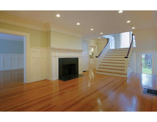 57 Upland Road Brookline, MA 02445 - Photo 2 of 7 a view interior of a house pool fireplace and wooden floor