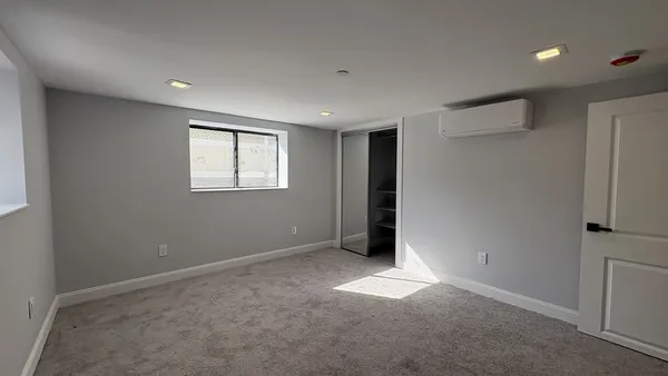 an empty room with a window