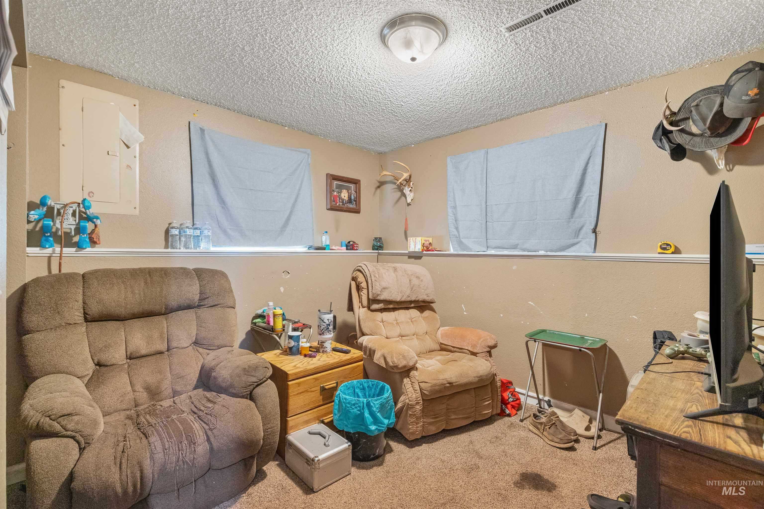 2460 State Street Pomeroy, WA 99347 - Photo 11 of 18 Carpeted room featuring a drop ceiling with recessed lighting and a wall-mounted electrical panel