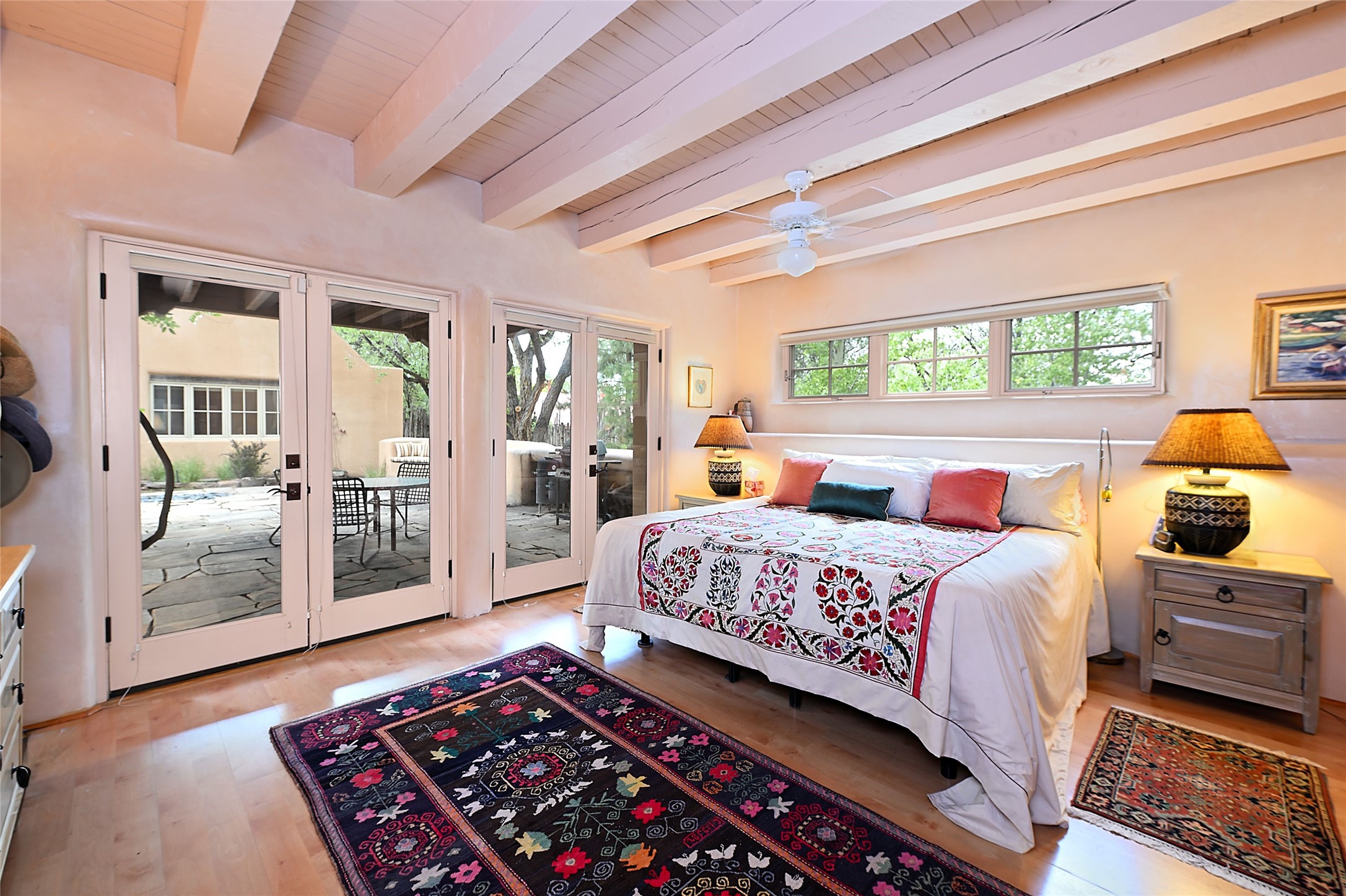 1275 Canyon Road Santa Fe, NM 87501 - Photo 20 of 43 Primary Suite with French Doors Leading to Patio