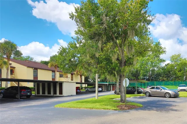 a view of a swimming pool with a garden