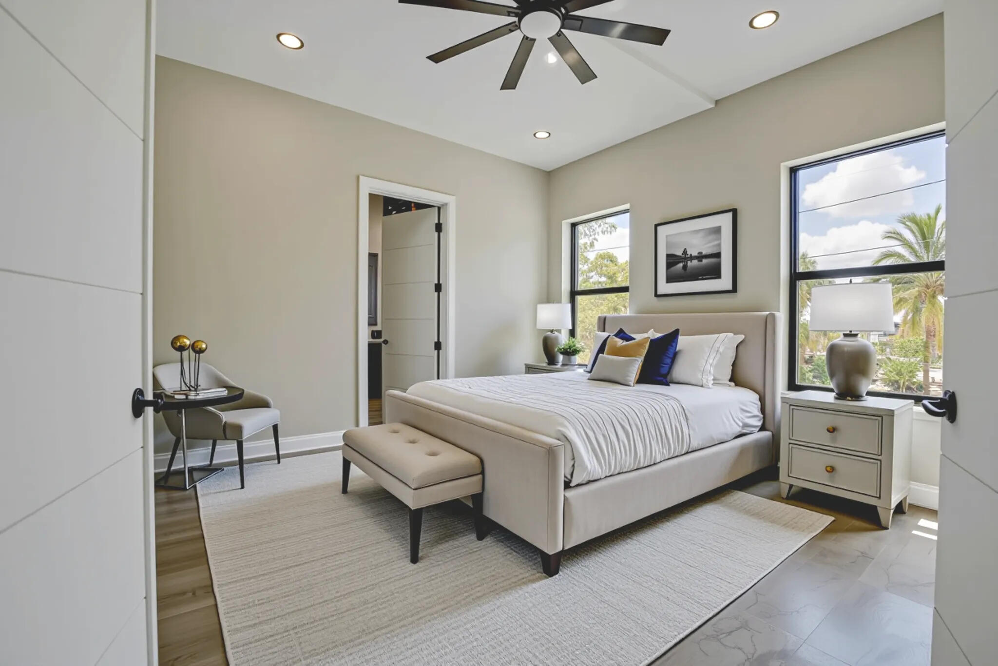 3 Evergreen Avenue Key Haven, FL 33040 - Photo 57 of 75 a bedroom with a bed and a chandelier