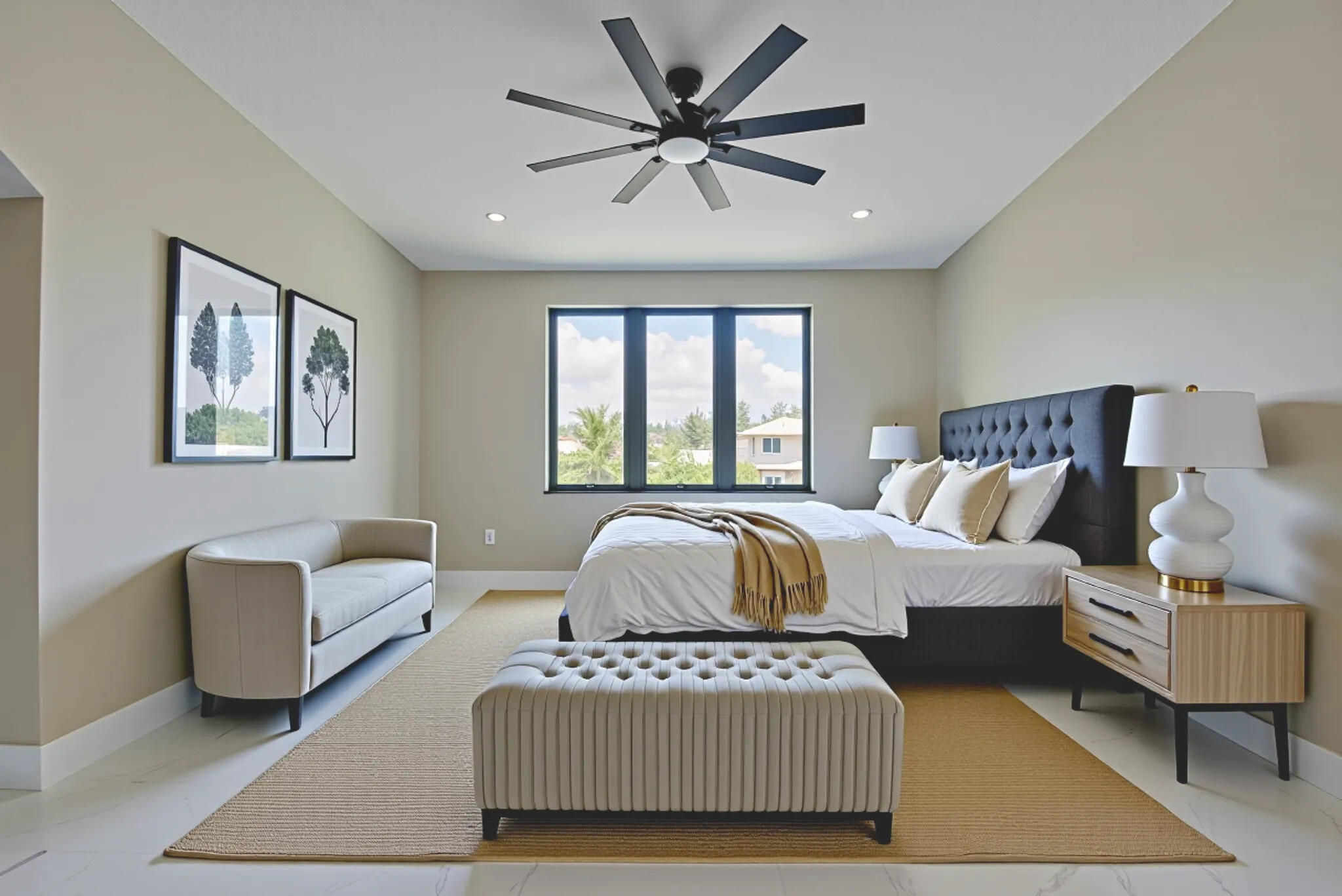 3 Evergreen Avenue Key Haven, FL 33040 - Photo 61 of 75 a spacious bedroom with a bed window and couch
