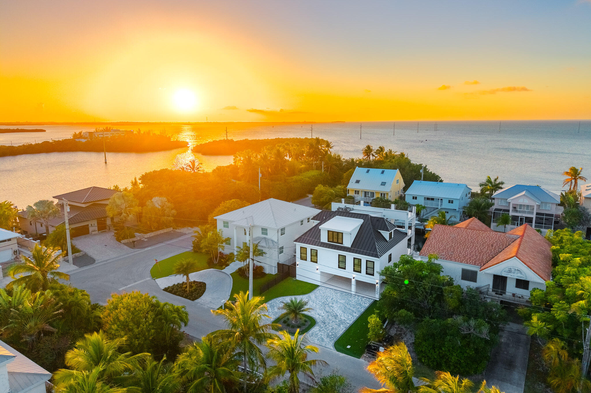 3 Evergreen Avenue Key Haven, FL 33040 - Photo 74 of 75 an aerial view of residential houses with outdoor space and ocean view