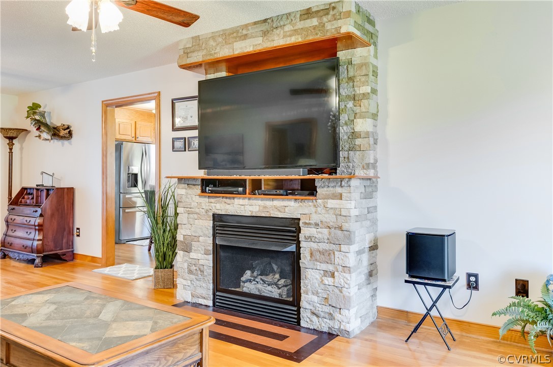 19070 Halifax Road Carson, VA 23830 - Photo 6 of 43 a living room with fireplace furniture and a flat screen tv