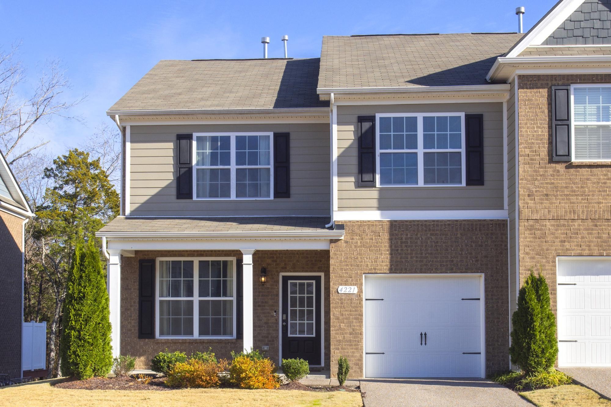 a front view of a house