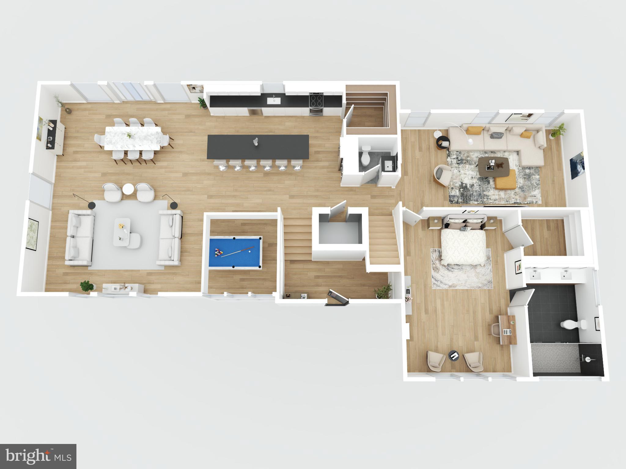 7502 Nevis Road Bethesda, MD 20817 - Photo 3 of 6 a view of a kitchen with stainless steel appliances kitchen island granite countertop a refrigerator and a stove