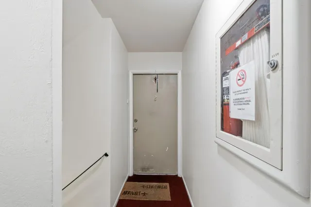 a hallway with front door