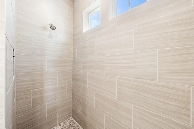 a bathroom with a shower