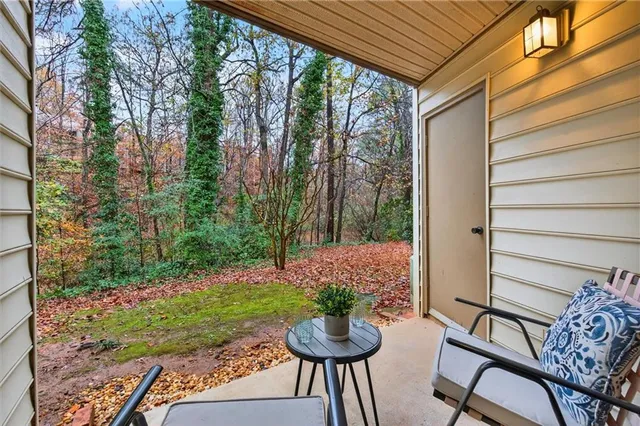 a view of a outdoor space with a patio