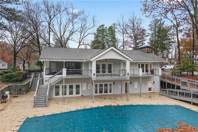 a outdoor space with furniture