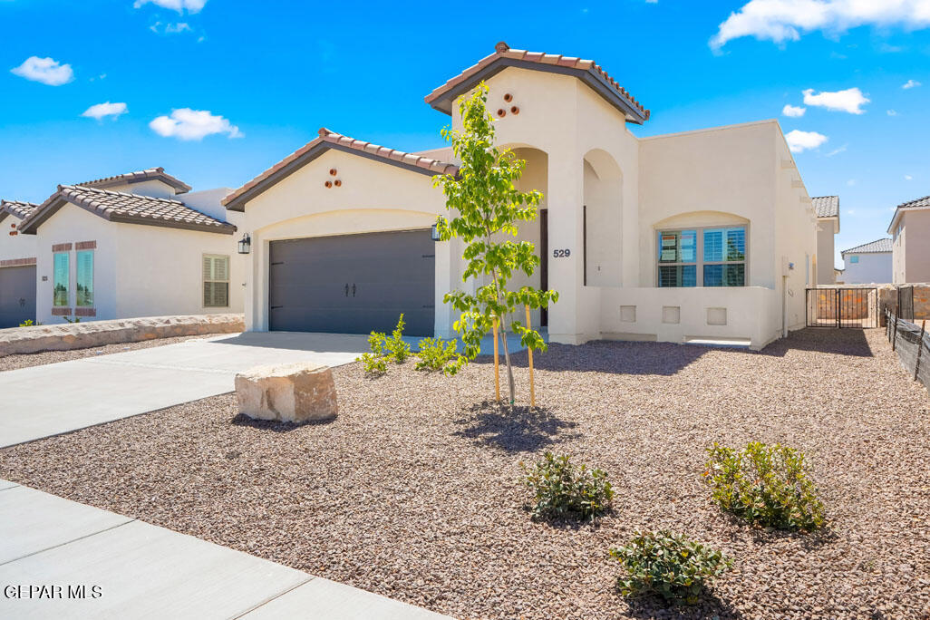 664 Paseo Musical Street El Paso, TX 79928 - Photo 4 of 50 a front view of a house with a yard and garage
