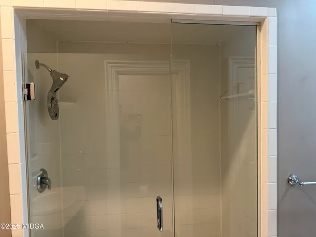 a bathroom with a shower