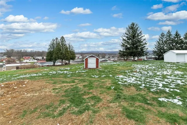 a backyard of a house with lots of green space