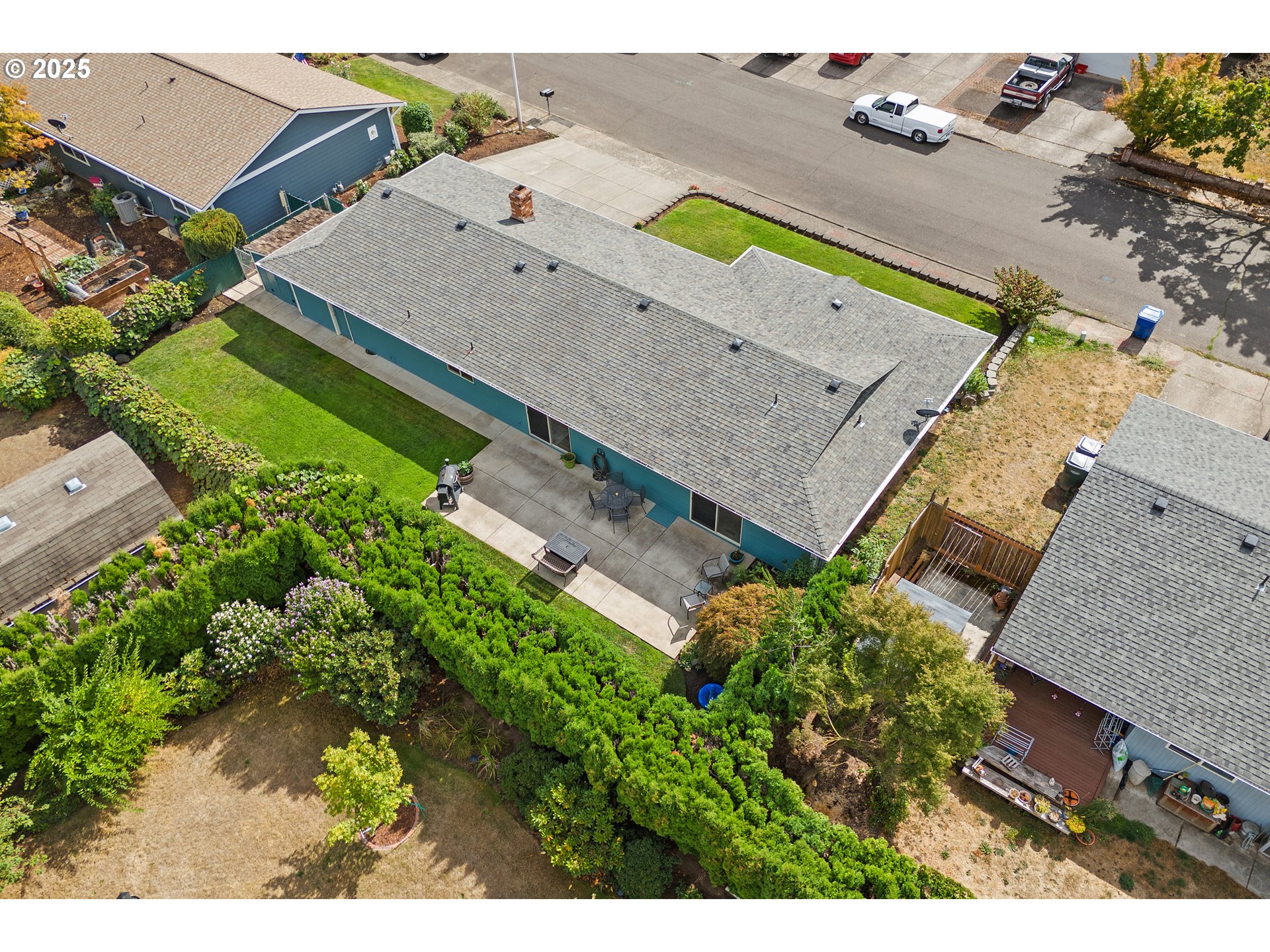 1754 Springtime Court Northeast Keizer, OR 97303 - Photo 31 of 35 an aerial view of a house with a garden