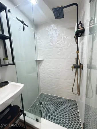 a bathroom with a shower