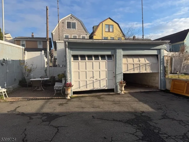 a view of garage with window