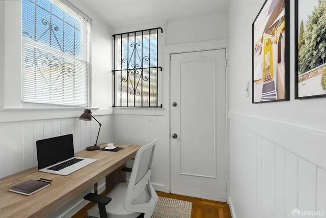 a view of a big room with closet and cabinet