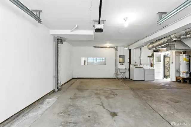 a bathroom with a black and white checkered floor